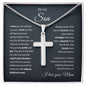 To My Son | I Love You - Stainless Steel Cross Necklace