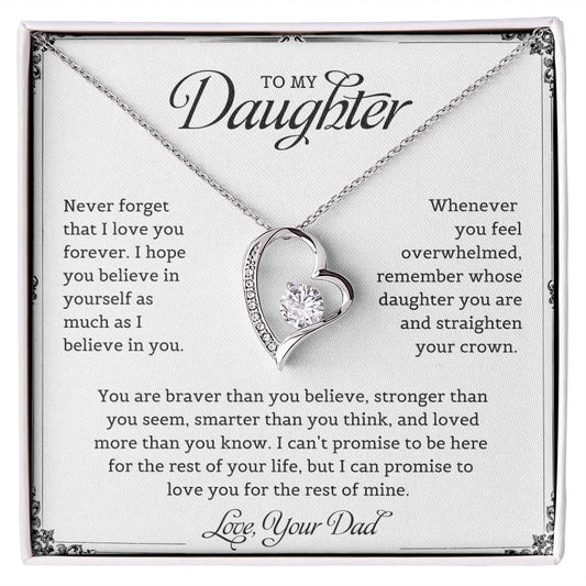 To My Daughter | Never Forget That I Love You - Forever Love Necklace